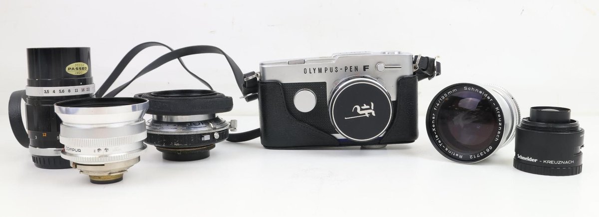 Olympus Pen-F Camera & Lens Assortment