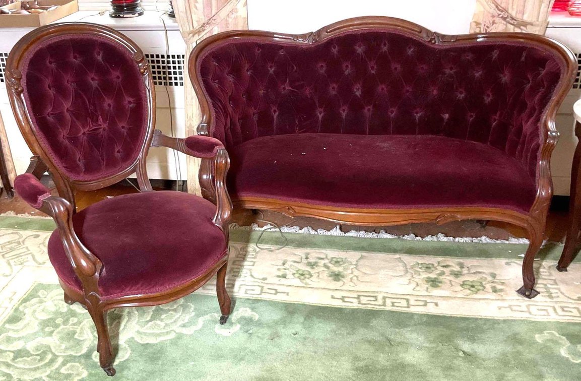 Victorian Settee and Chair