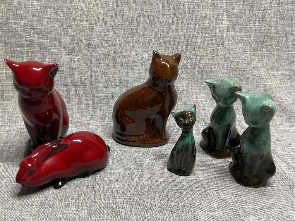 Royal Doulton Flambe  and Pottery Cats
