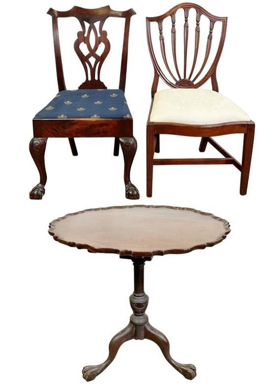 Pie Crust Tilt Table & Complementing Chairs (2)