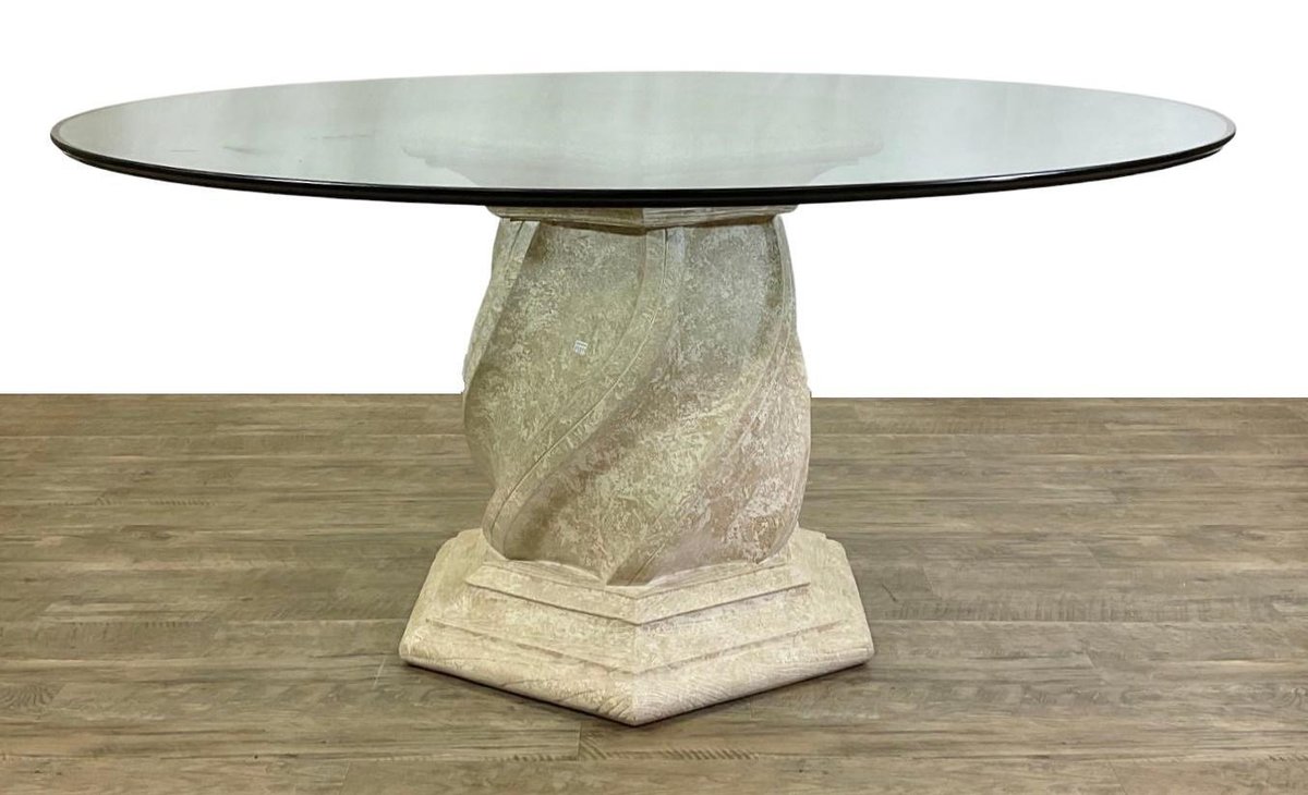 Glass Top Pedestal Table 