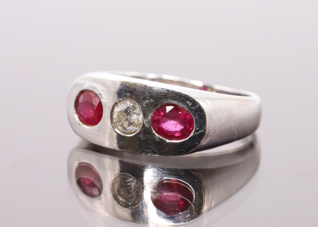 14k WG Ruby and Diamond Ring
