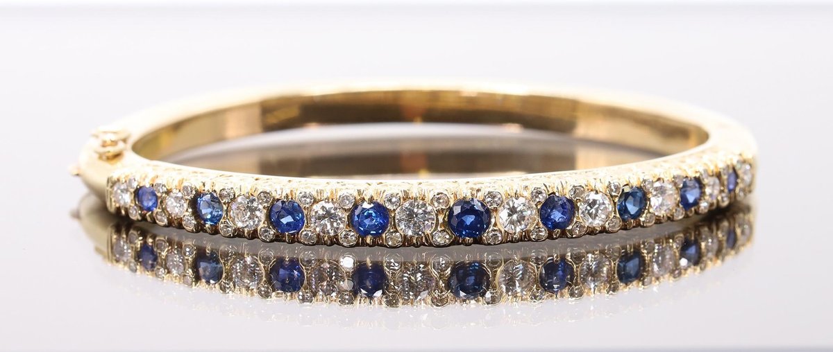 14k YG Sapphire and Diamond Bracelet
