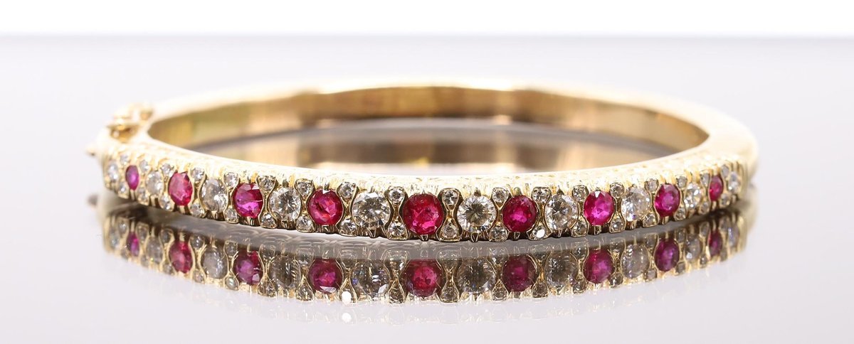 14k YG Ruby and Diamond Bracelet