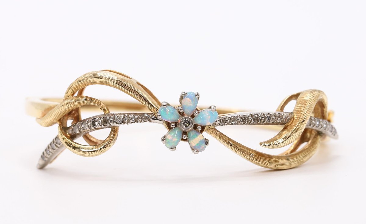 14k YG Opal and Diamond Bracelet