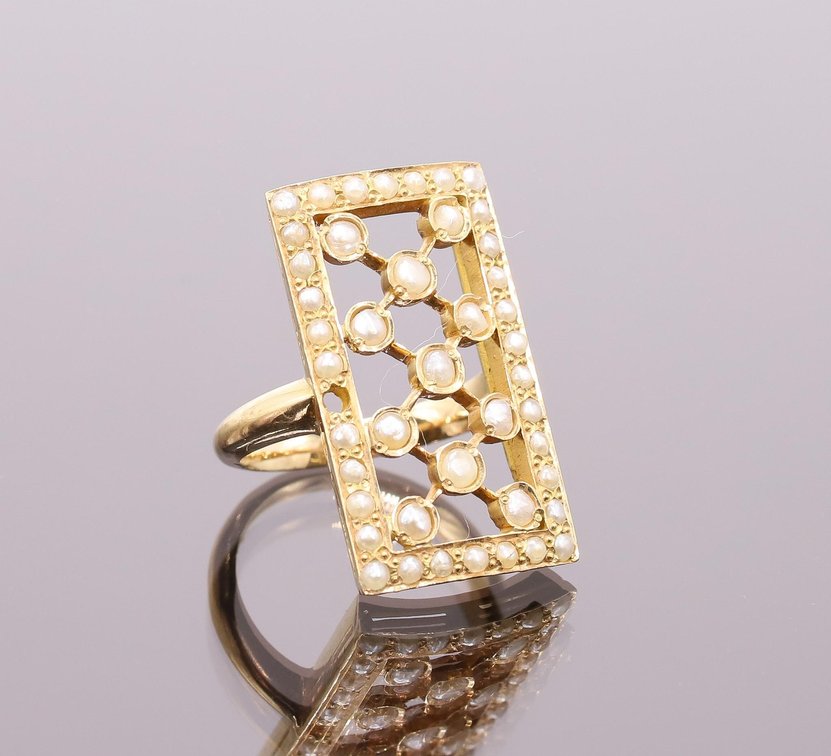 18KY Gold Pearl Ring