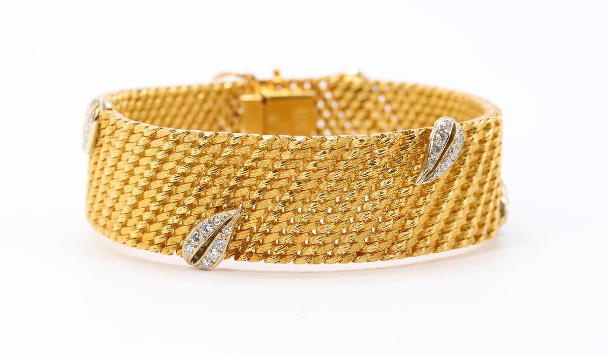 18k YG Diamond Art Nouveau Bracelet