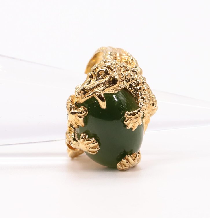 14k YG Alligator Onyx Ring
