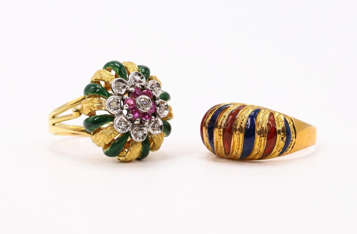 14k Enamel RIngs
