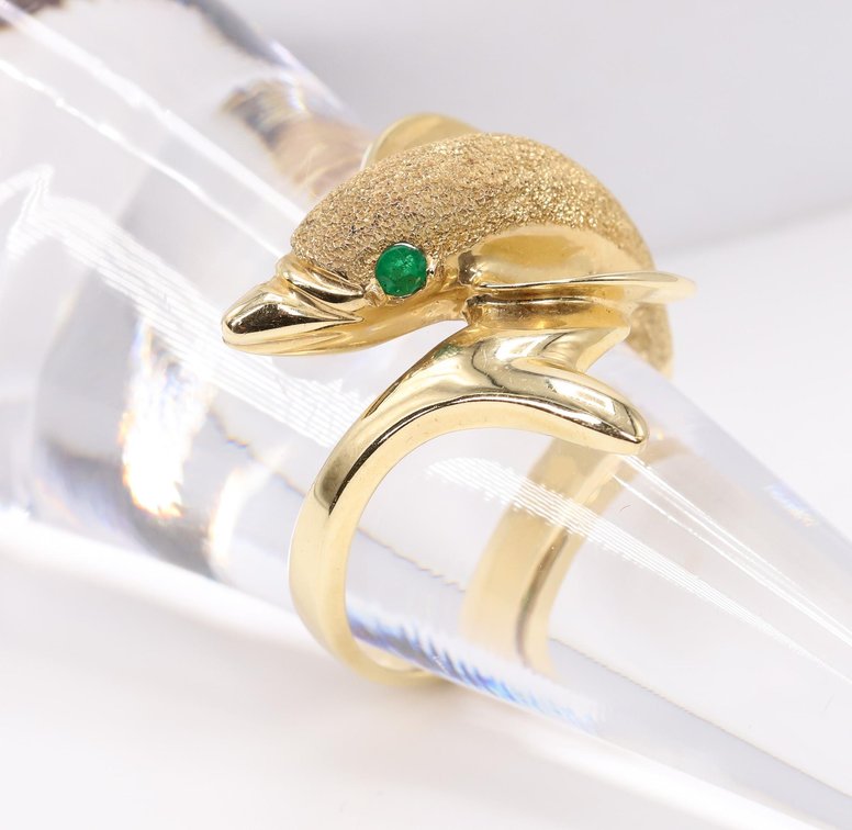 14k YG Dolphin RIng