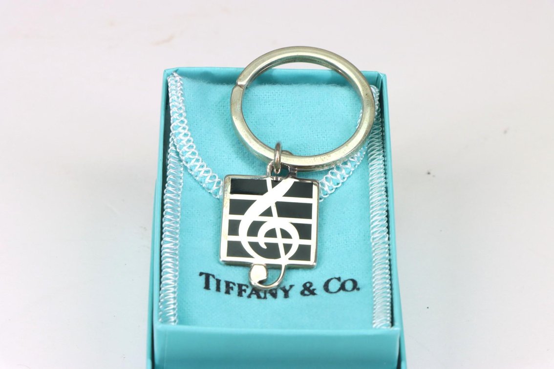 Tiffany Sterling Silver Music Note Keychain