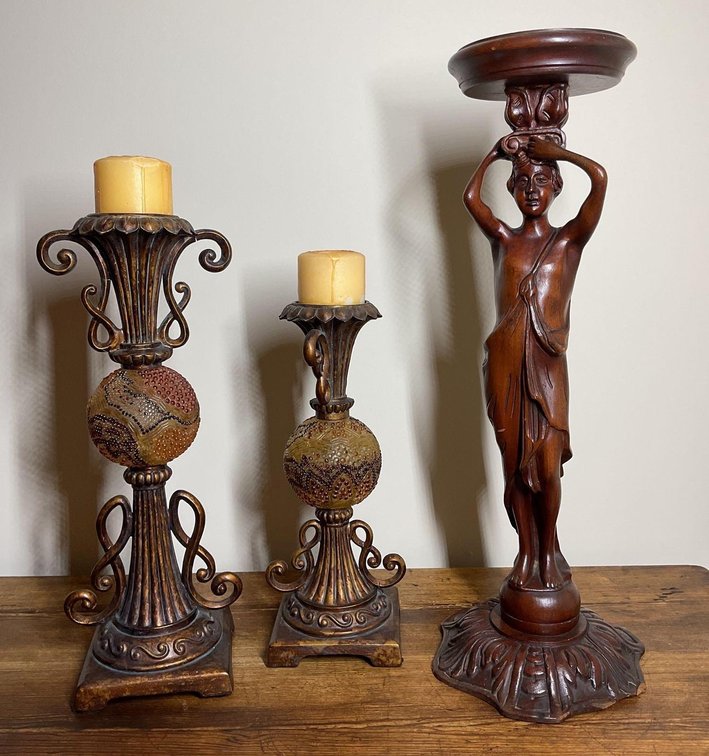 Candle Stands and Figural Stand