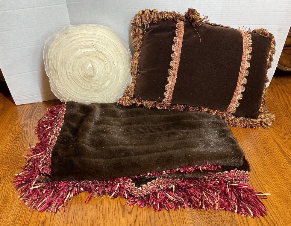 Designer Pillows and Faux Fur Throw