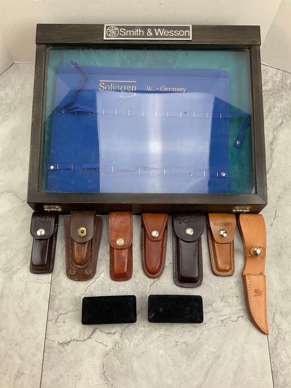 Knife Display Case And Assorted Sheaths