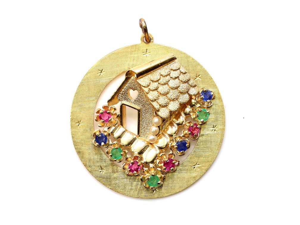 14k YG Gemstone Pendant