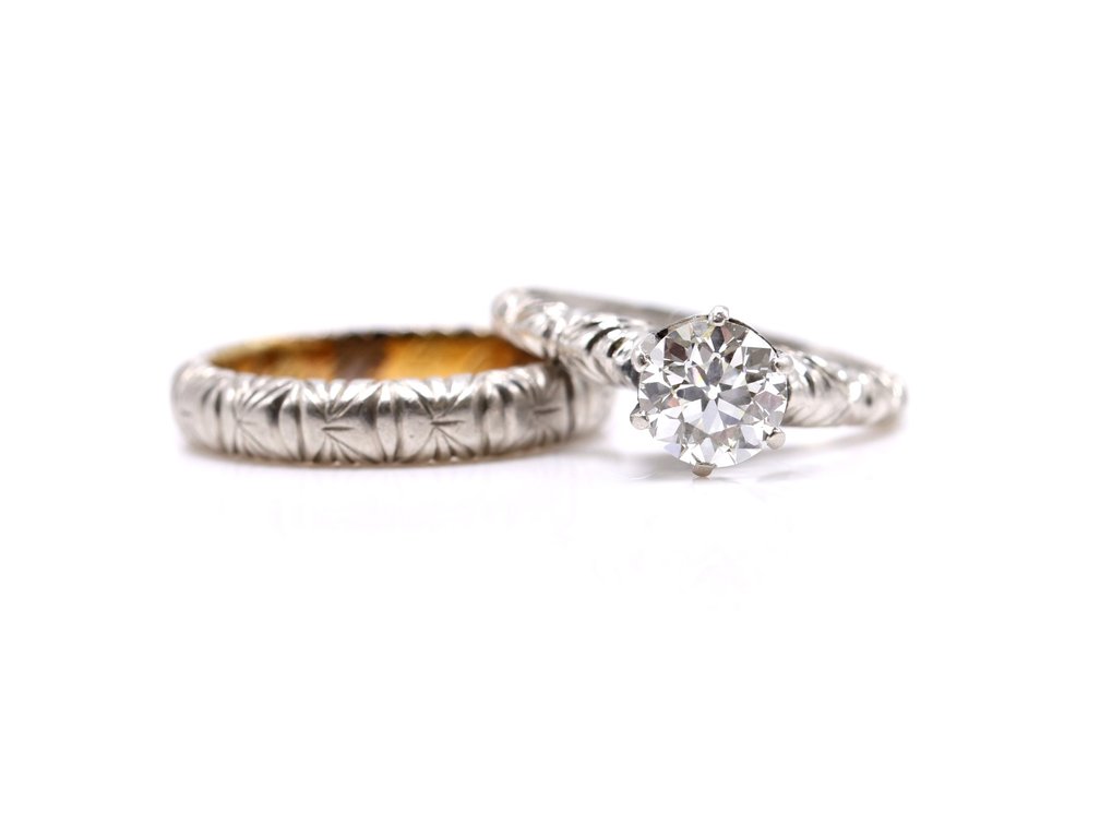 Platinum Diamond Ring and Band