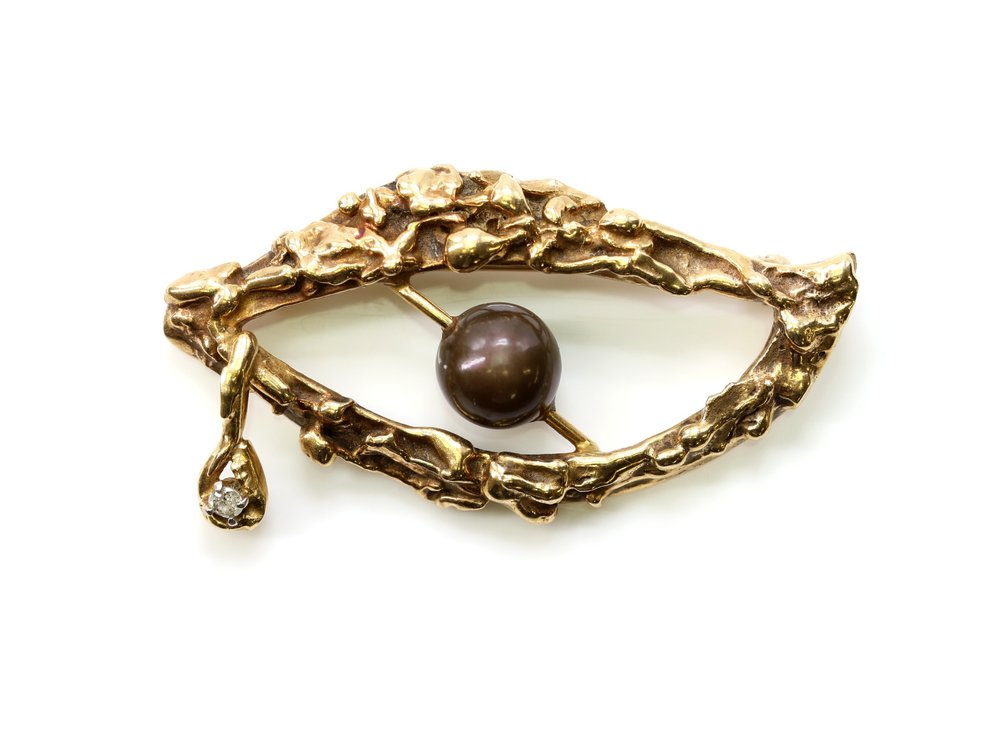 14k YG Tahitian Pearl Pin