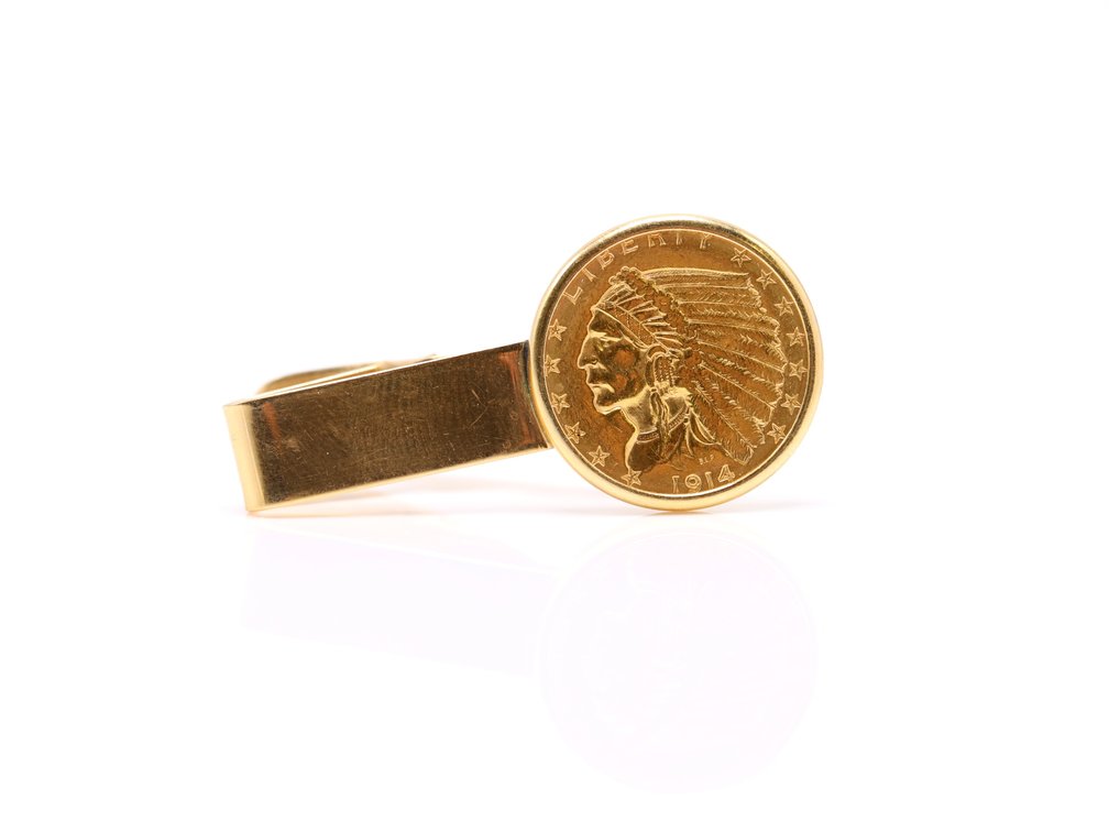 1914 $2.50 Gold Coin Tie Clip
