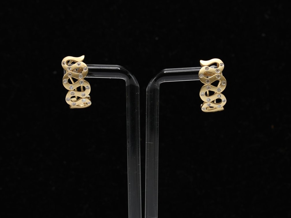 14k YG Diamond Earrings