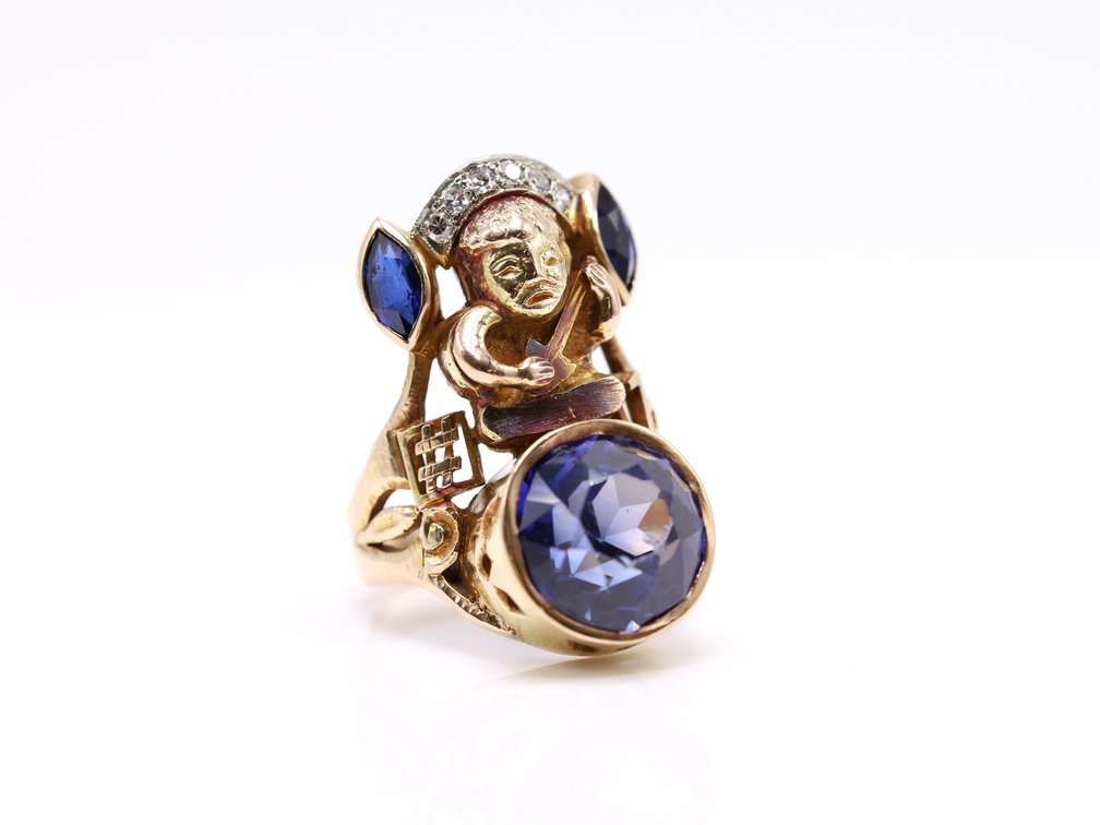 14k YG Sapphire RIng