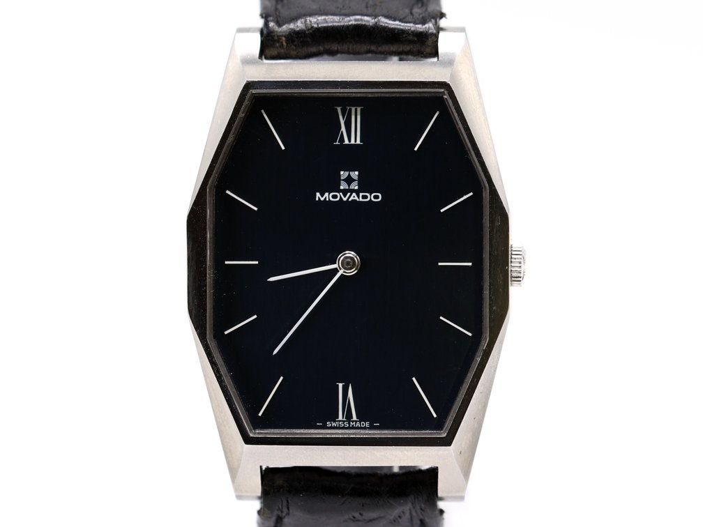 Movado "Tank" Blue Dial Wristwatch, Ref. 01.0640.171