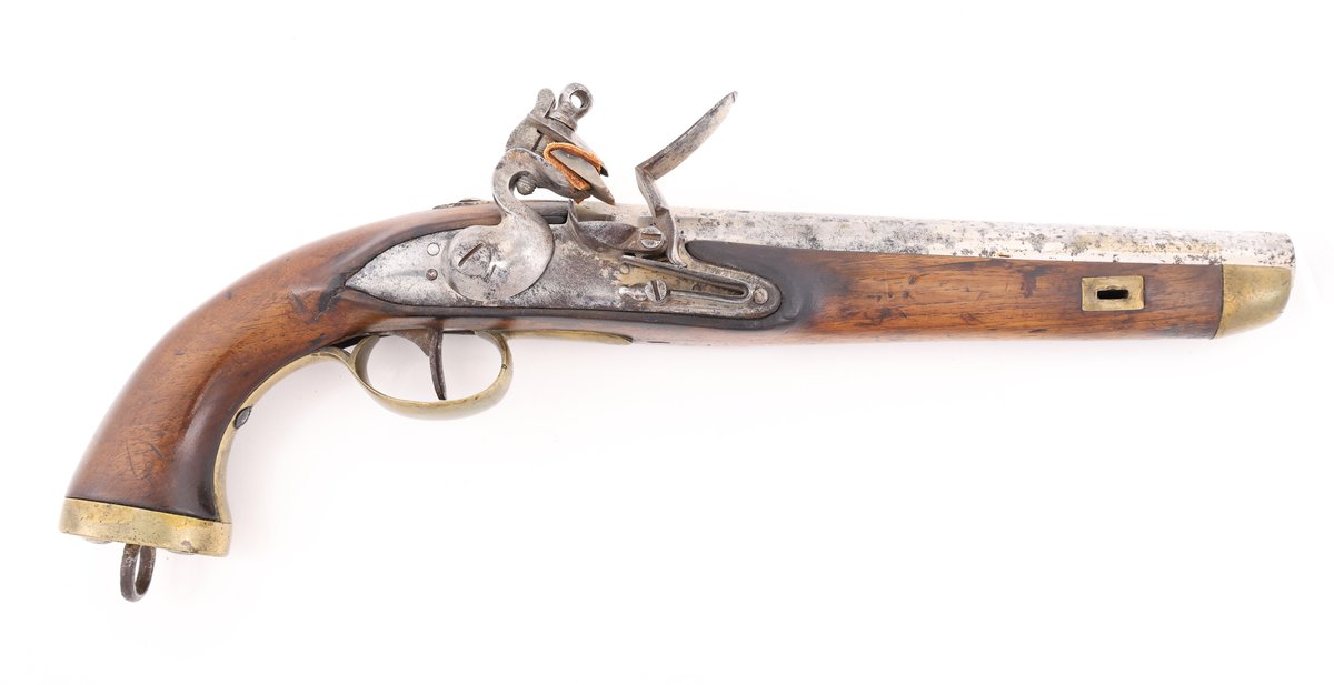 Antique European Flintlock Naval Pistol