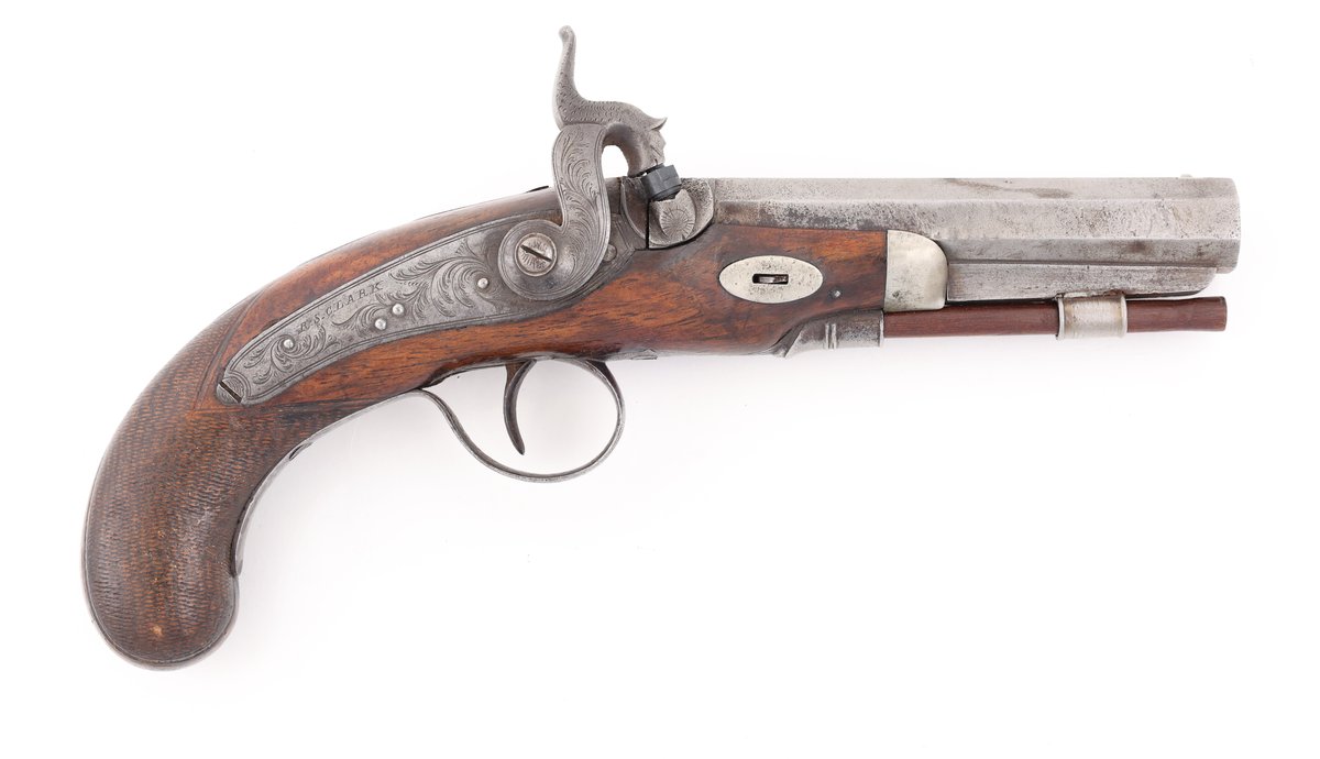 Antique British R S Clark Percussion Pistol