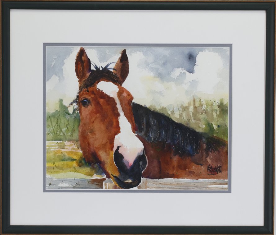 Watercolor, signed