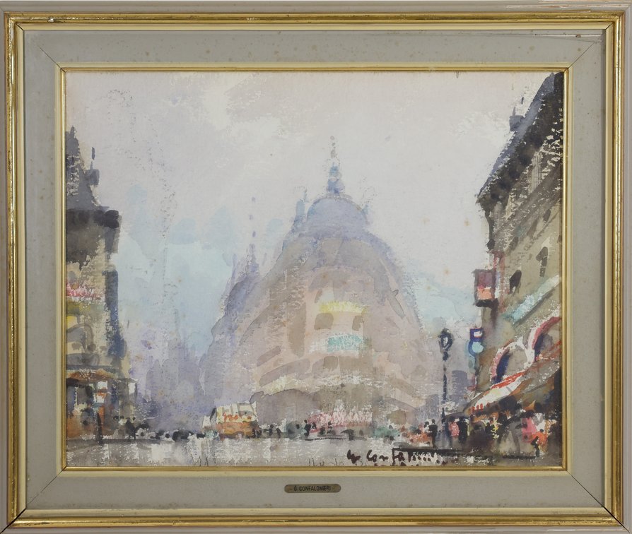 Watercolor, signed