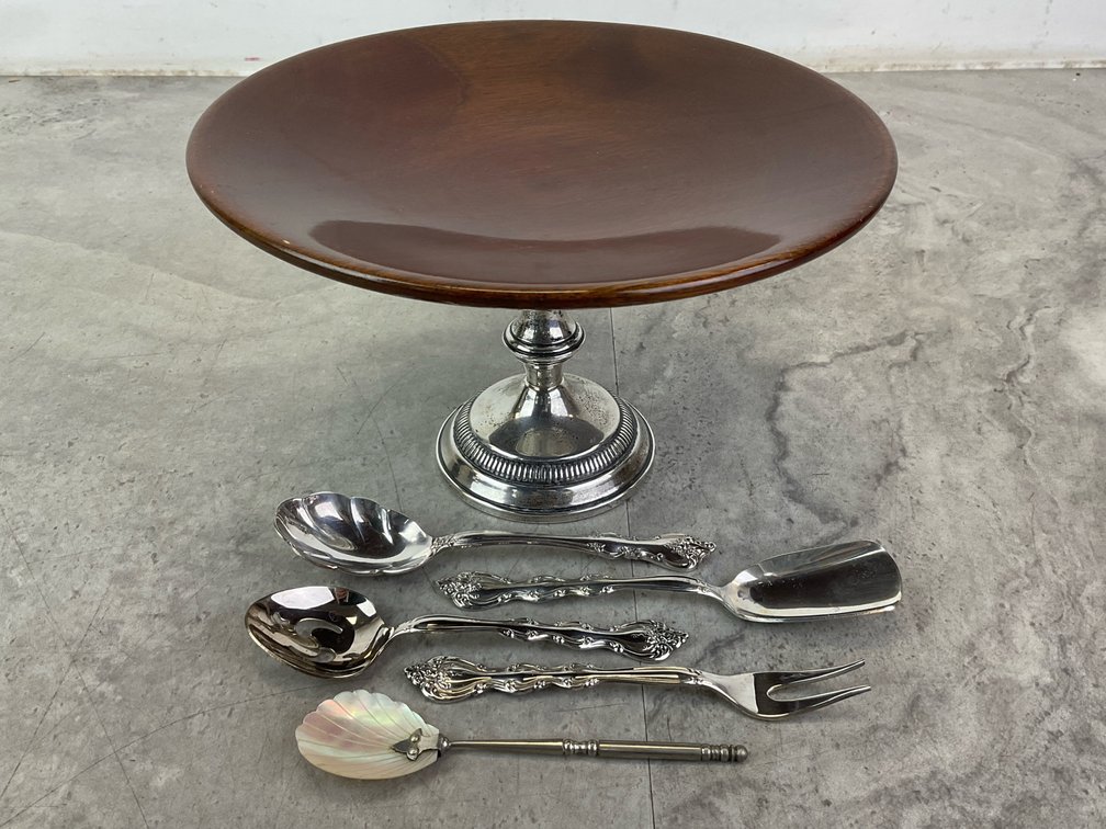 Upcycled Sterling Compote & Serving Utensils