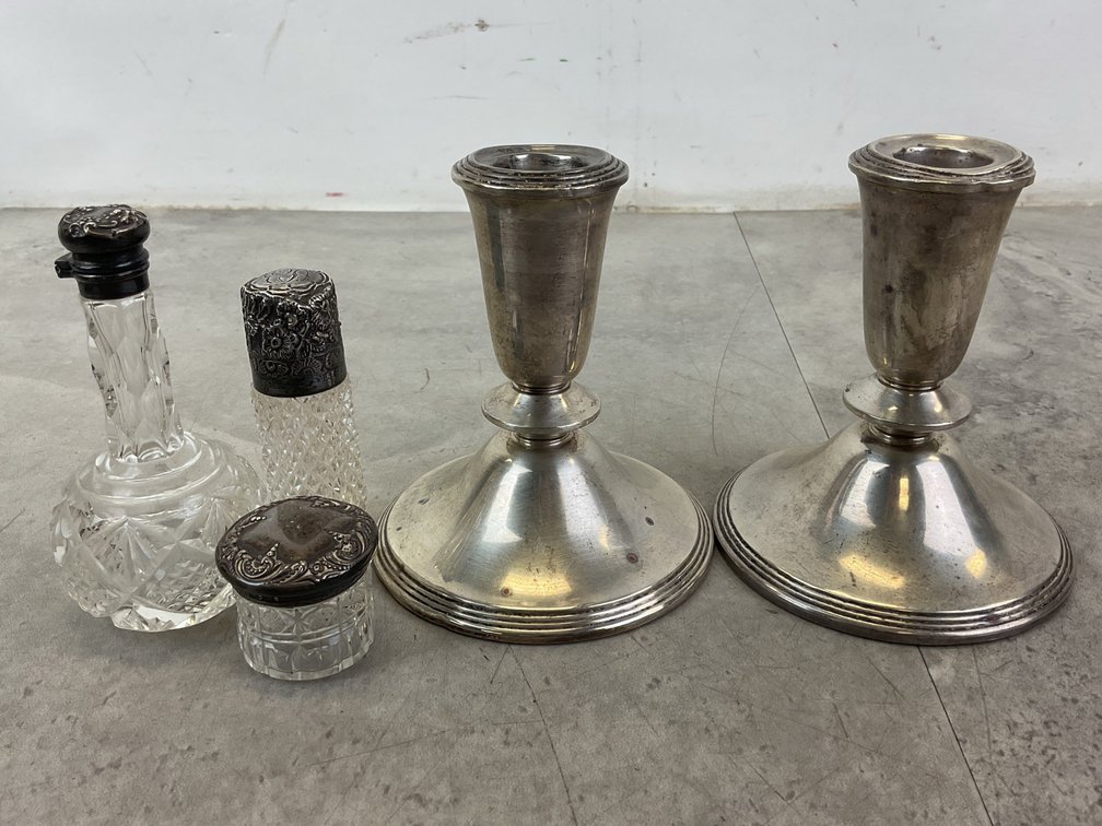 Sterling Weighted Candle Holders & Vanity Accessories