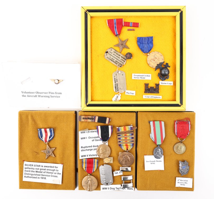 WWI, And WWII Medals, Dog Tags, And Insignias