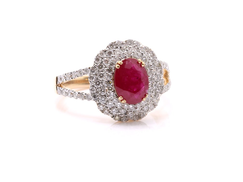 Platinum Ruby Diamond Ring