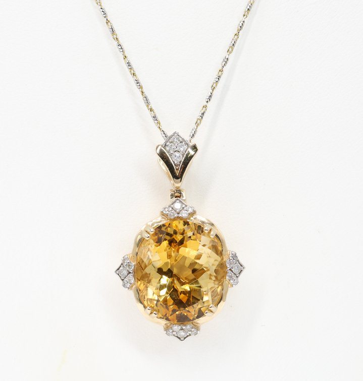 14k YG Citrine Necklace