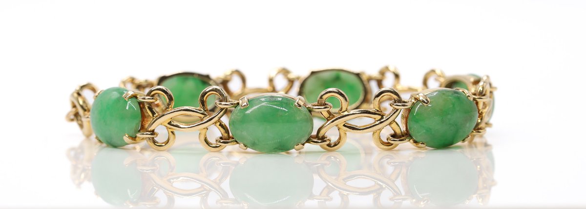 14k YG Jade Bracelet