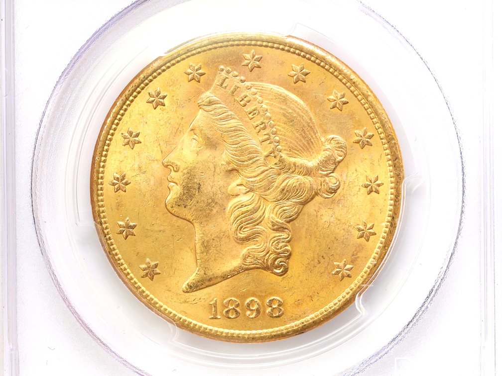 1898-S Liberty Head $20 gold coin, PCGS MS64
