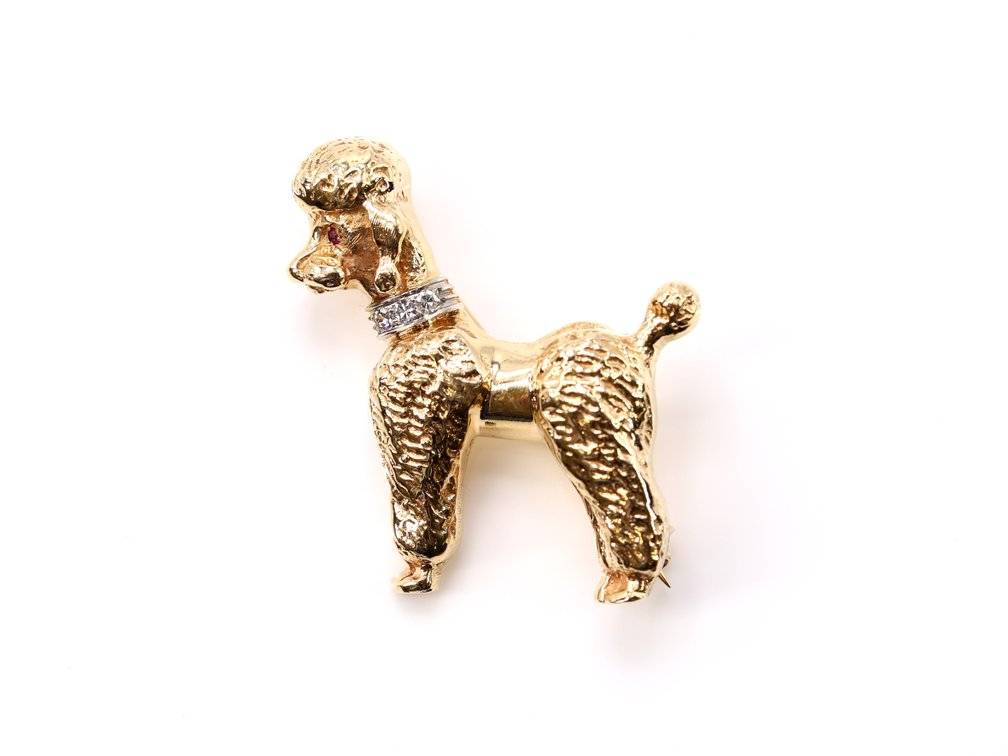 14k YG Diamond Pin