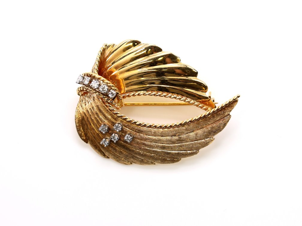 14k YG Diamond Pin