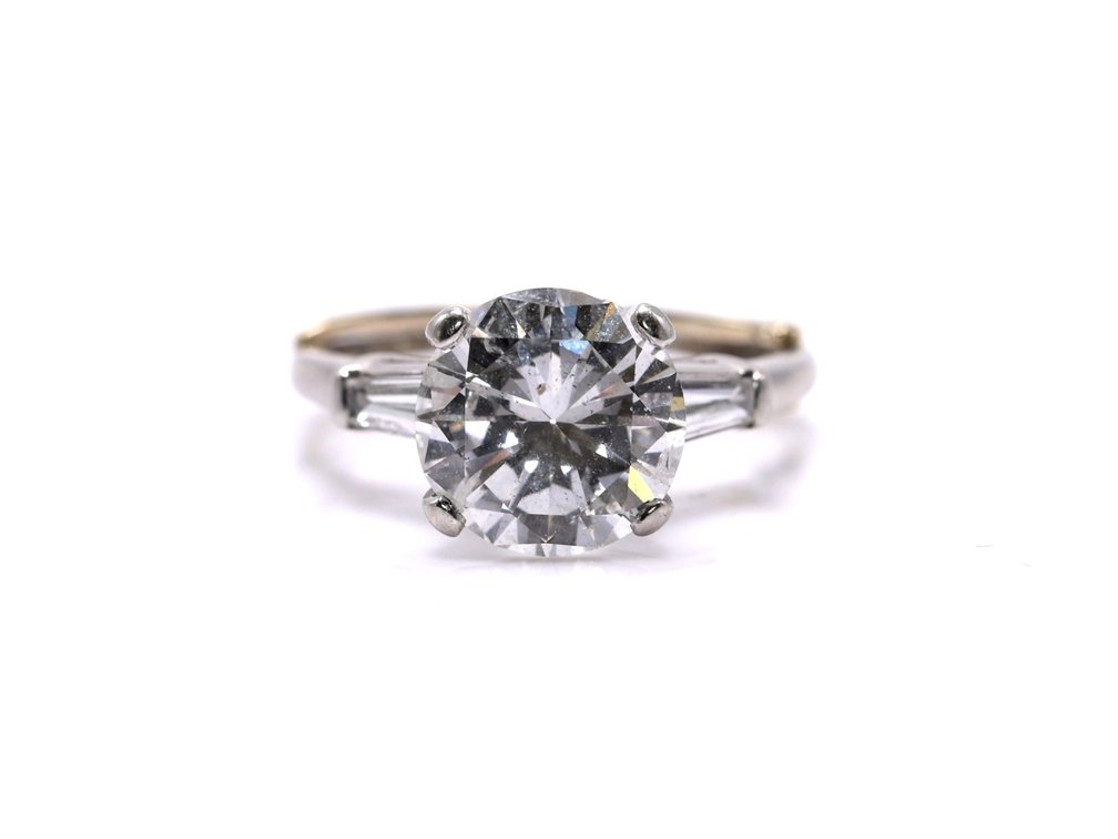 Platinum Diamond Ring, 3.6 Carats