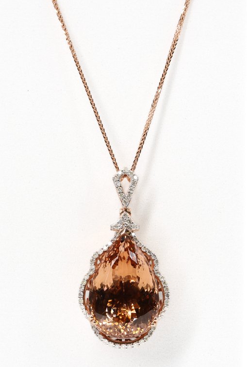 Oscar Friedman 14k YG Morganite Necklace