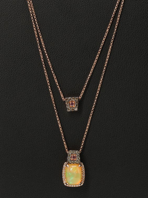 Le Vian 14k YG Neopolitan Opal Necklace
