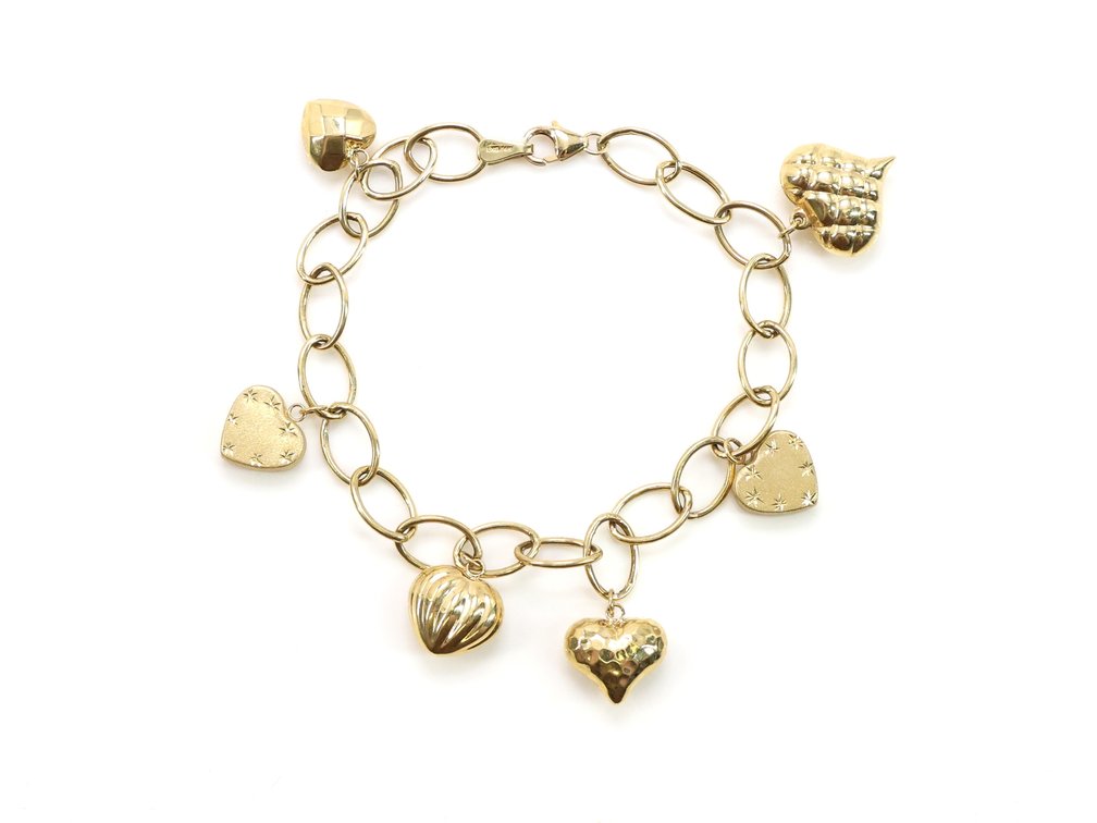14k YG Heart Bracelet