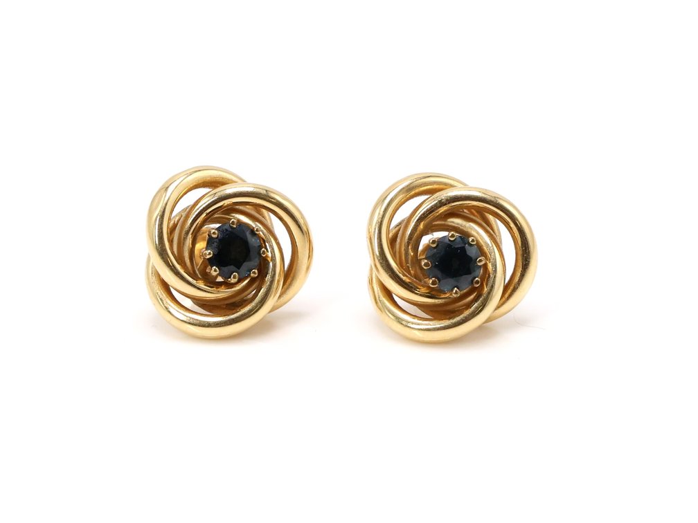 14k YG Sapphire Earrings