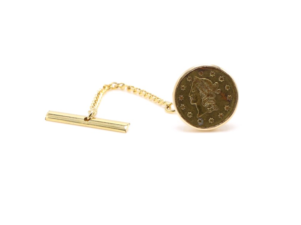 14k YG Coin Cufflink