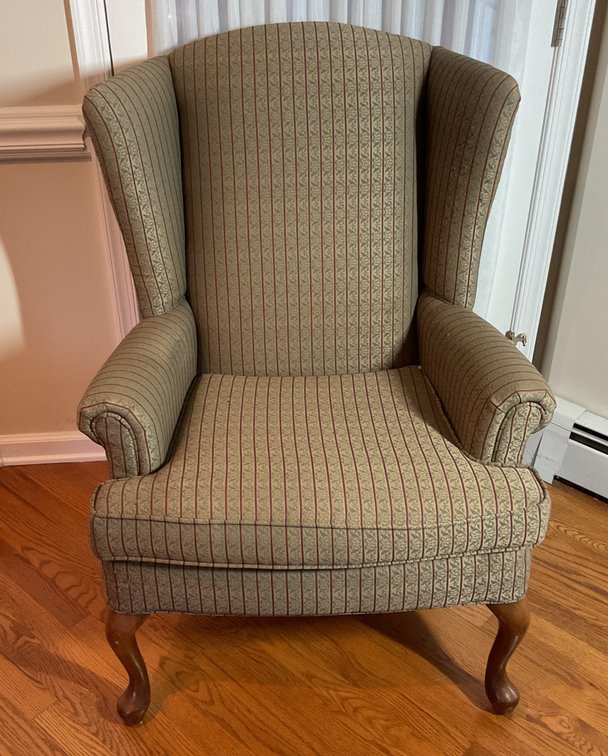 Queen Anne Style Wingback Armchair