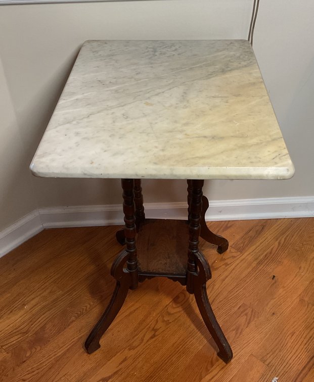 Victorian Style Marble-Top Parlor Table