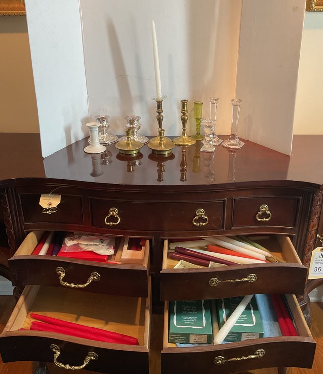 Assorted Candlesticks and Taper Candles