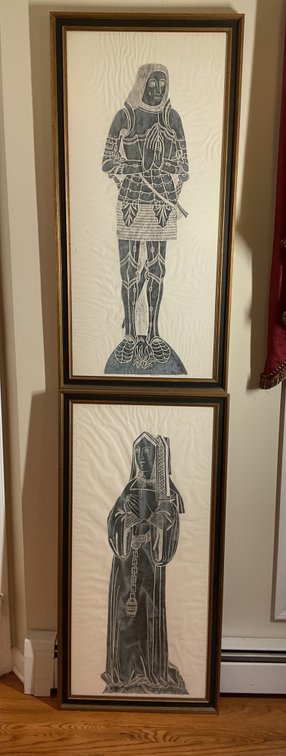 Framed Medieval Rubbings