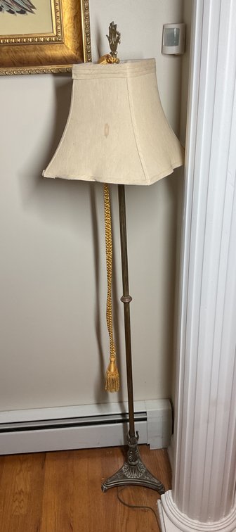 Brass Floor Lamp with Ship Finial