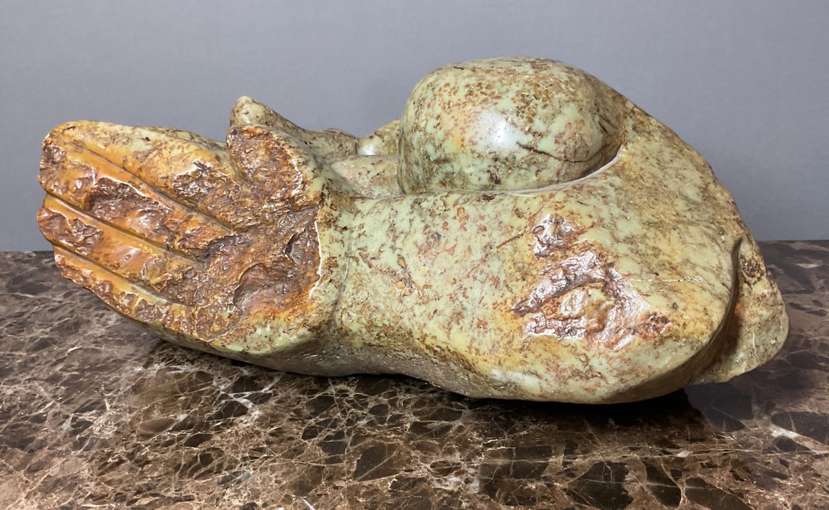 Carved Stone Abstract Hand Sculpture